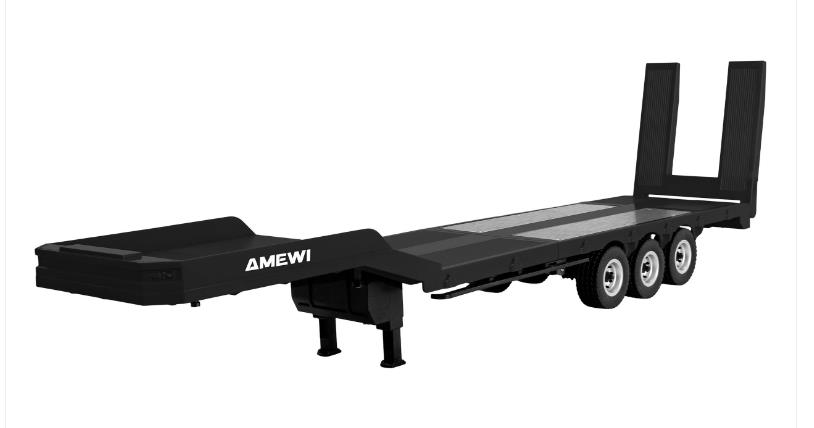 Flatbed semi- trailer three axles for Scania 1:18 black 22761